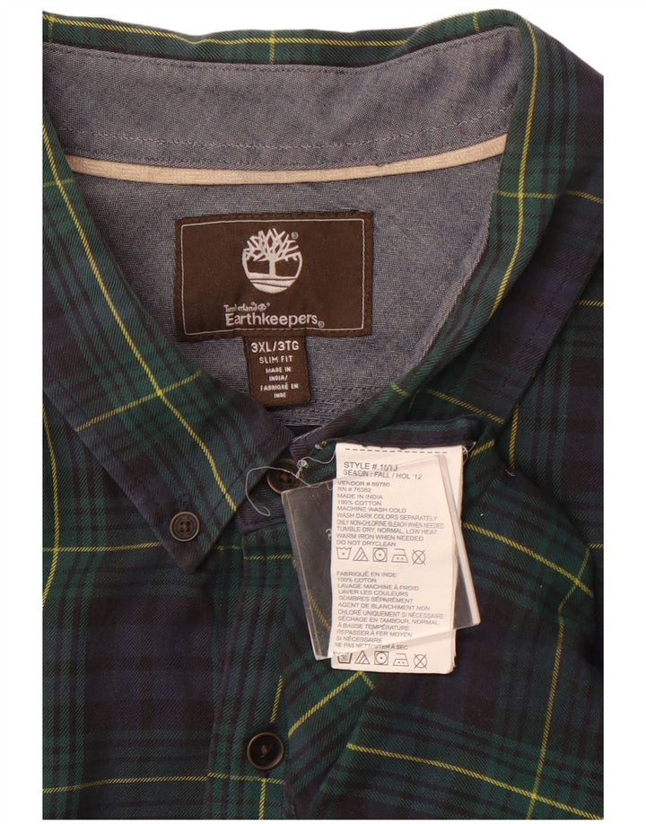 TIMBERLAND Herre Earthkeepers Slim Fit Flannel Shirt 3XL Navy Blue Check