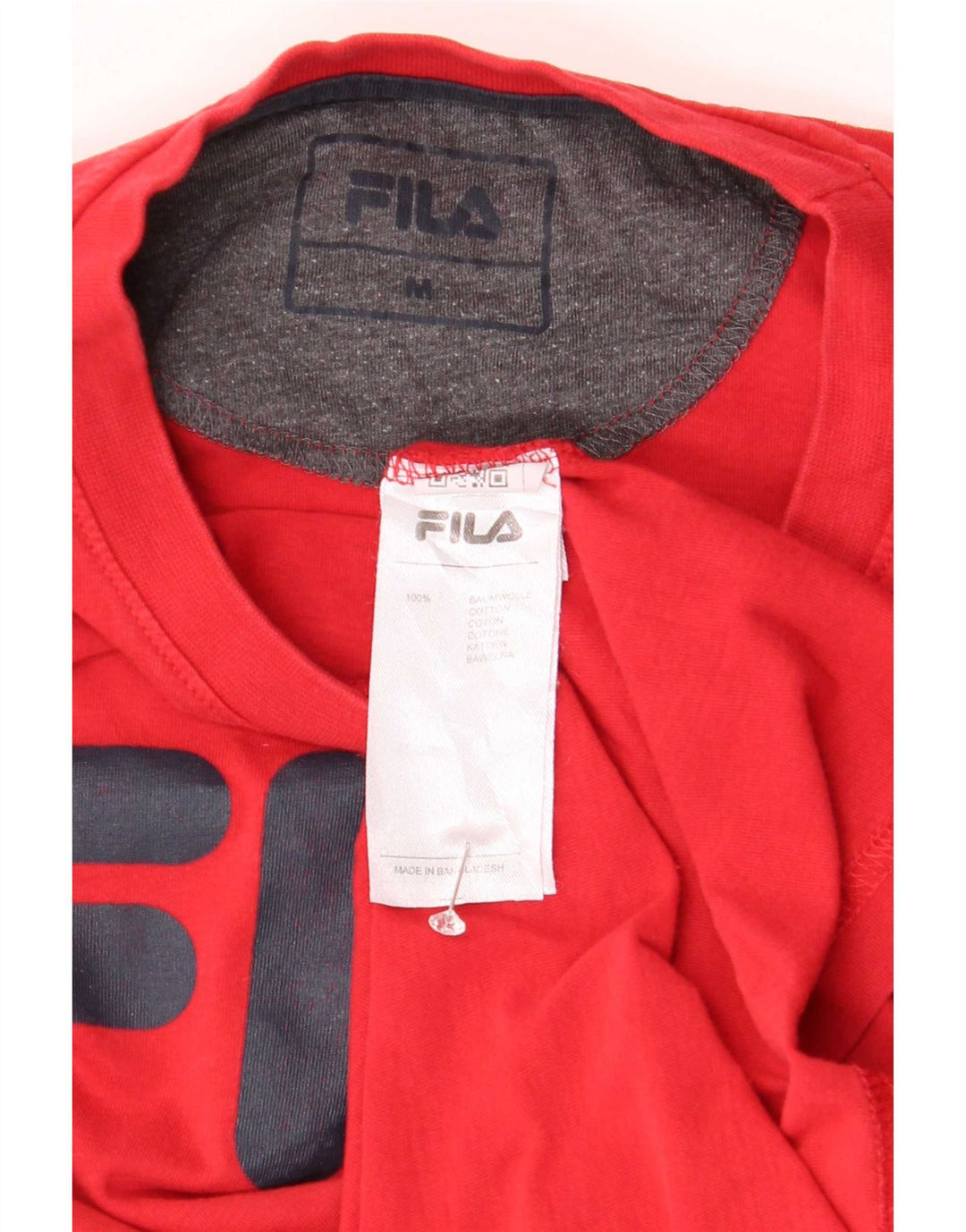Fila Herre Grafisk T-Shirt Top Medium Rød Bomuld