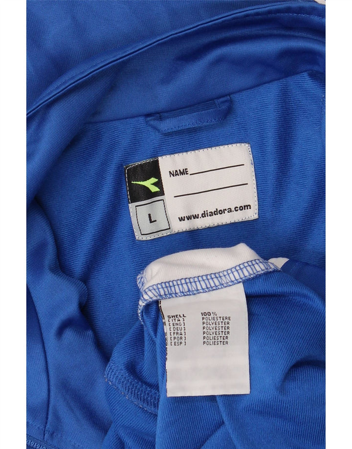 Diadora Herre grafisk træningsdragt Topjakke Stor Blå Colourblock Polyester