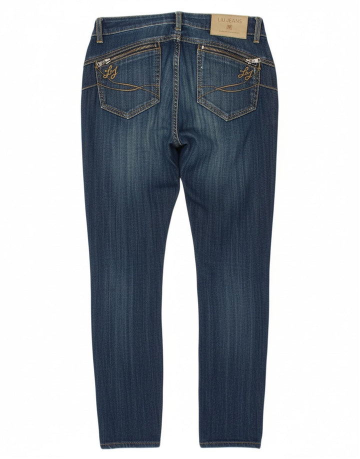LIU JO Womens Distressed Slim Jeans  W27 L28 Blue Cotton