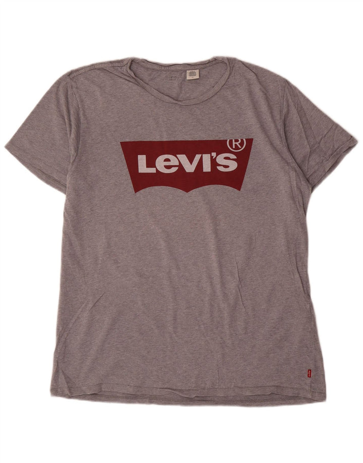 Levi's Herre grafisk T-shirt Top Stor grå bomuld