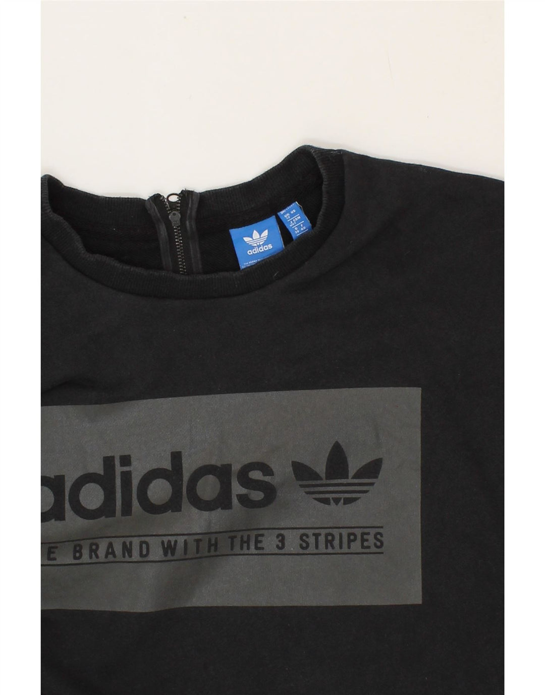 ADIDAS Womens Oversized Graphic Sweatshirt Jumper UK 12 Medium Black Vintage Adidas and Second-Hand Adidas from Messina Hembry 
