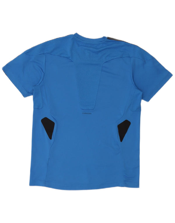 Adidas Herre Climacool T-Shirt Top Medium Blue Colourblock Polyester