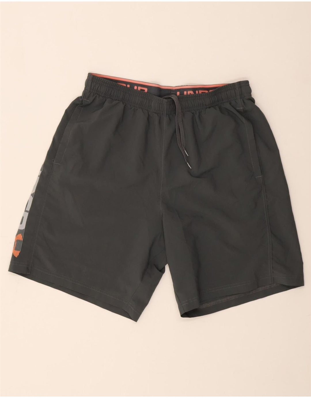 Under Armour Herre Heat Gear Graphic Sports Shorts Large Grå Polyester