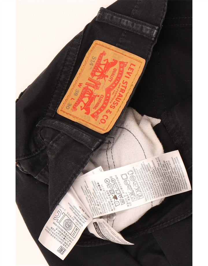 Levi's Herre 514 lige jeans W38 L30 sort bomuld