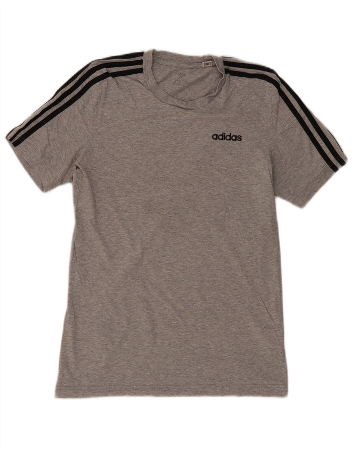 ADIDAS Herre T-Shirt Top Lille Grå Bomuld
