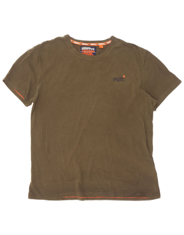 Superdry Herre T-shirt Top XL Khaki Bomuld