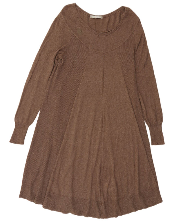 Marks & Spencer Dame Jumper Dress UK 14 Medium Brun Bomuld