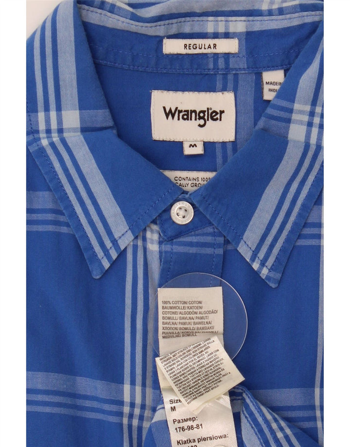 Wrangler Herre Regular Shirt Medium Blue Ternet Bomuld