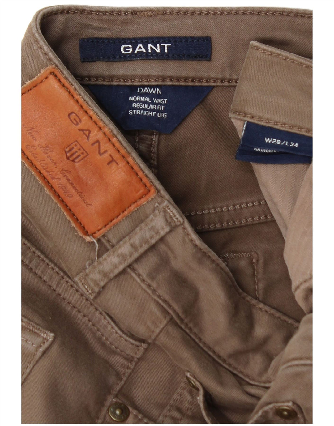 GANT Dame Dawn Straight Regular Fit Chinobukser W28 L29 Brun Bomuld
