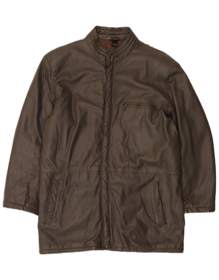 Vintage Herre Læderjakke IT 50 Stor Brun