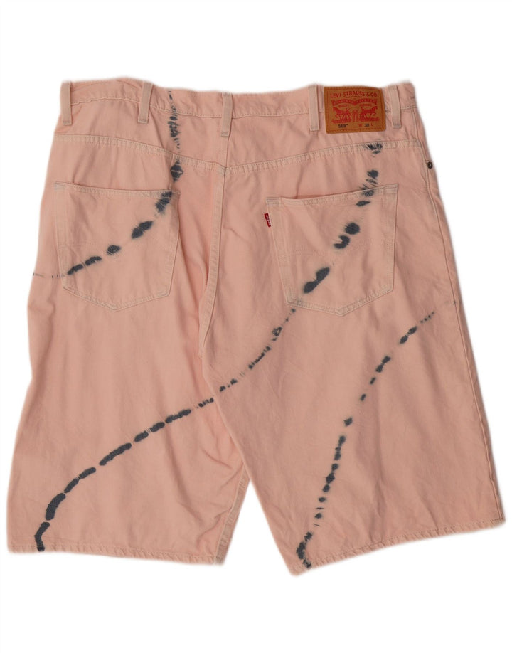 LEVI'S Herre 569 denimshorts W38 XL Pink Tie Dye Bomuld