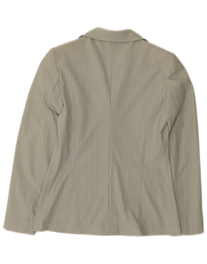 Marella Dame Blazer Jacket UK 12 Medium Grøn Stribet Polyamid