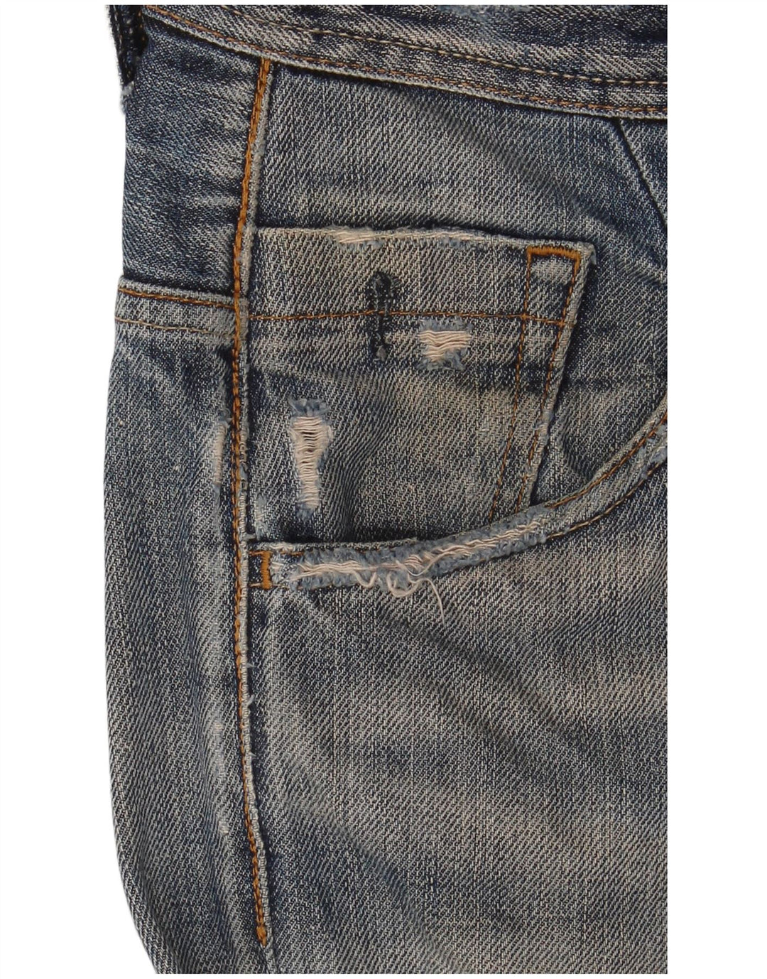 Meltin' Pot Herre Distressed Slim Jeans W28 L32 Blå Bomuld
