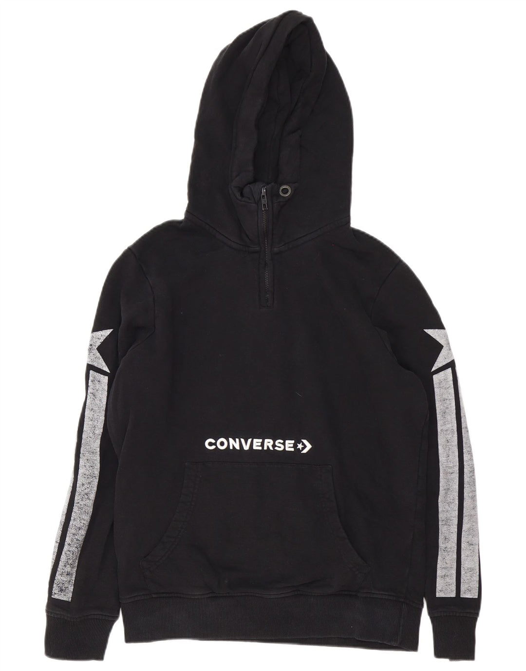 Converse Herre lynlåshals Grafisk hættetrøje Jumper Medium Sort Colourblock