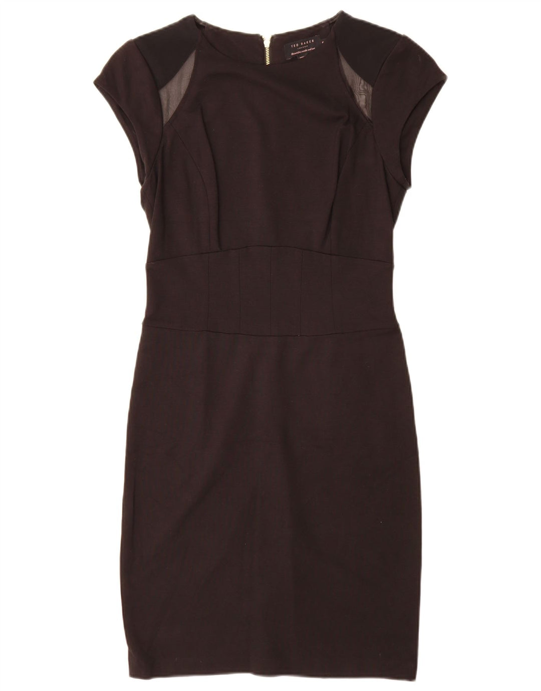 Ted Baker Womens Sheath Dress Størrelse 2 Small Black Colourblock Viscose