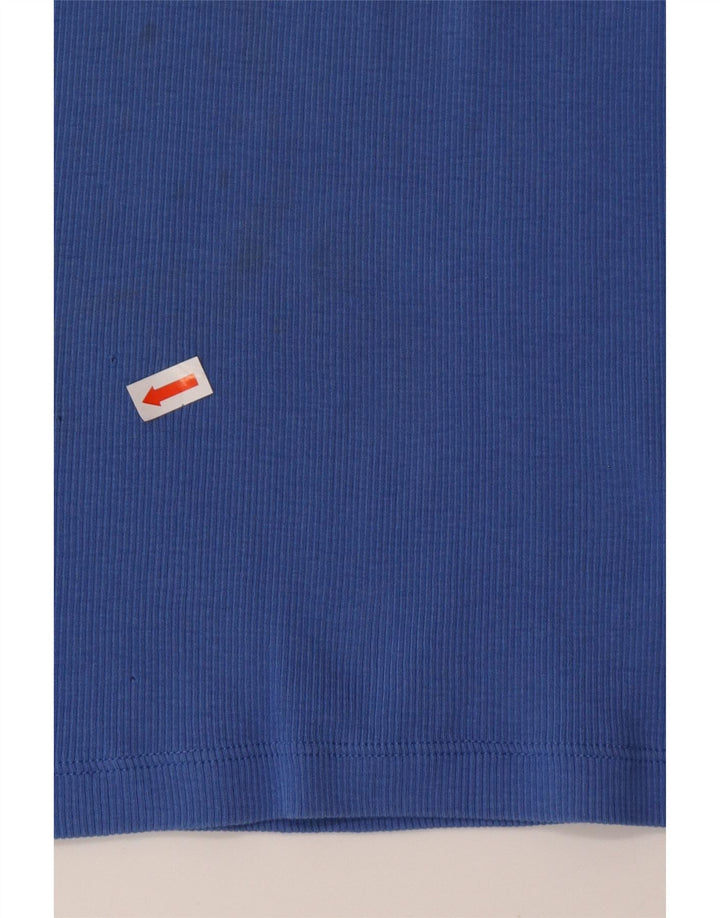 RALPH LAUREN Dame Top 3/4 ærmer UK 12 Medium Blue Bomuld