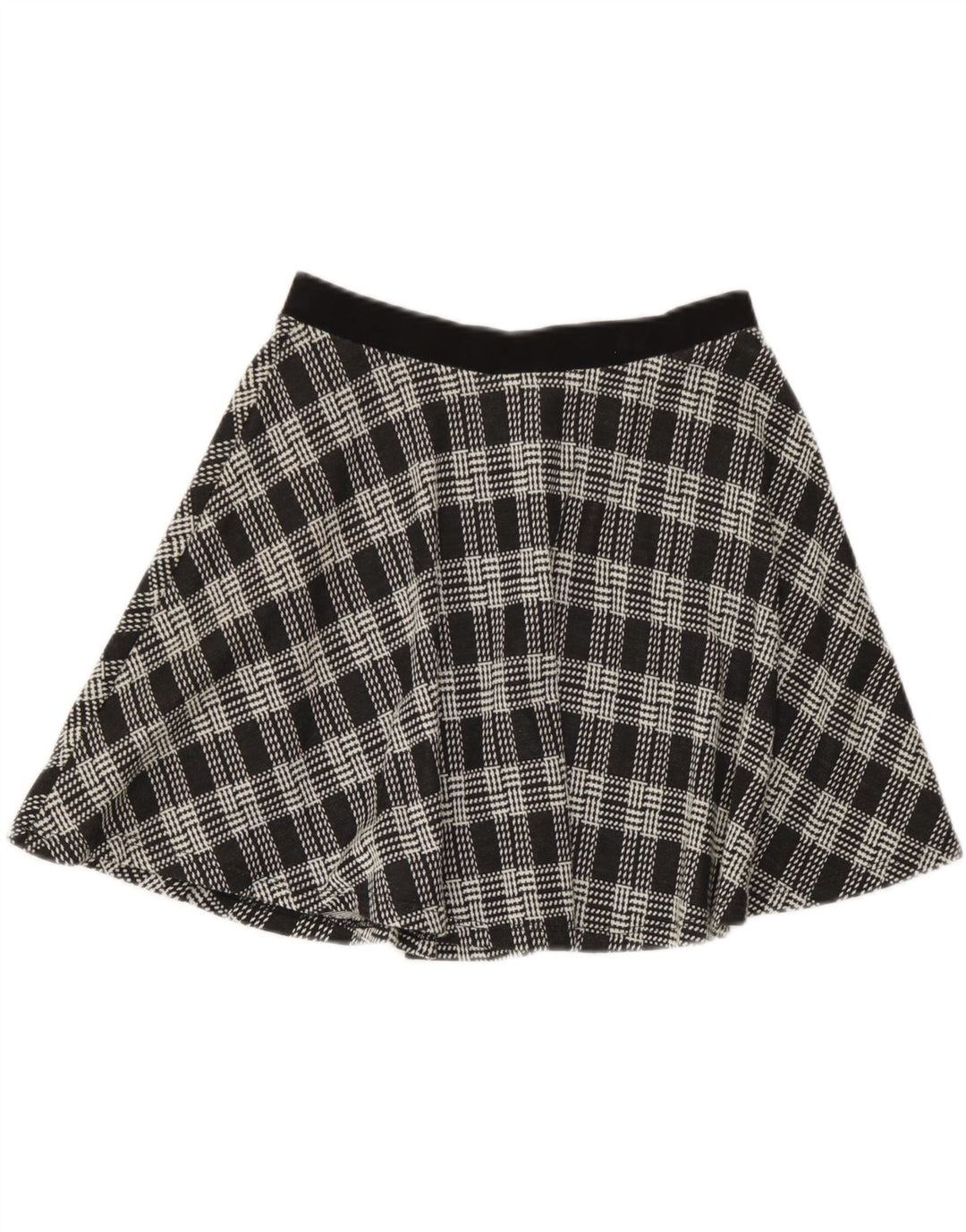 Topshop Dame Mini-nederdel UK 10 Small W26 Black Check Viscose