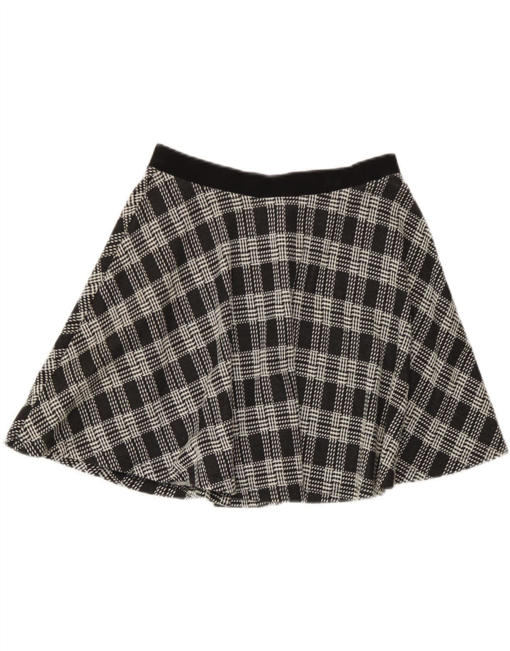 Topshop Dame Mini-nederdel UK 10 Small W26 Black Check Viscose