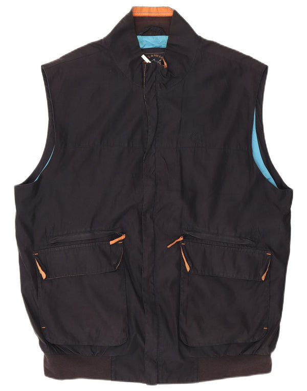 Paul & Shark Herre Yachting Utility Gilet UK 42 XL Navy Blue Polyester