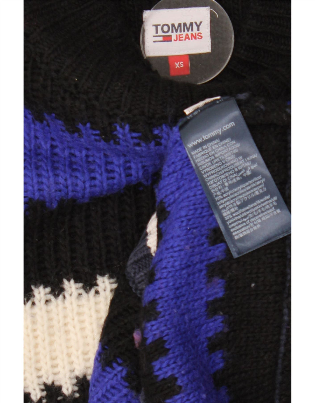 Tommy Hilfiger Dame Turtle Neck Jumper Sweater UK 6 XS Flerfarvet