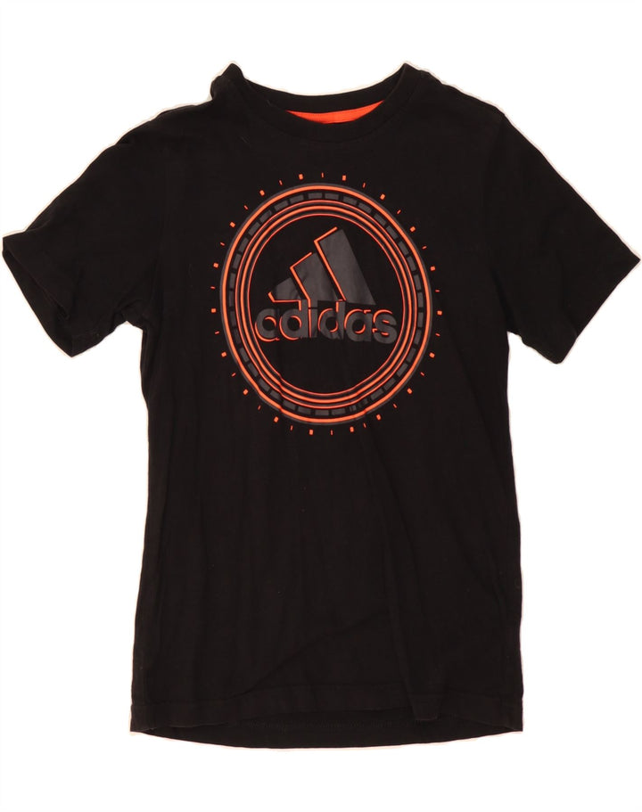 ADIDAS Womens Graphic T-Shirt Top UK 8 Small Black Vintage Adidas and Second-Hand Adidas from Messina Hembry 