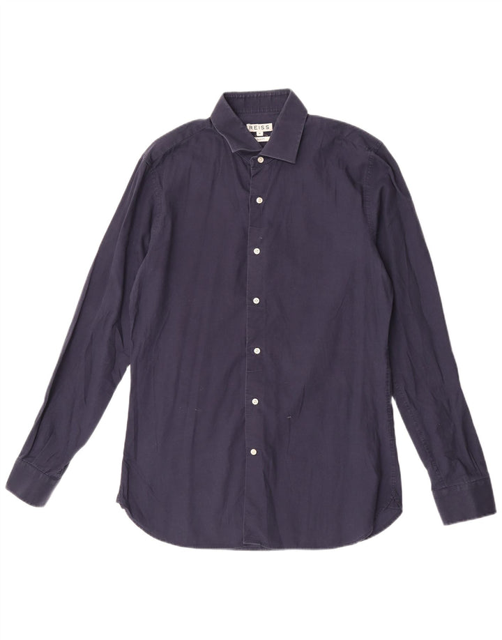 Reiss herre Slim Fit skjorte medium marineblå bomuld