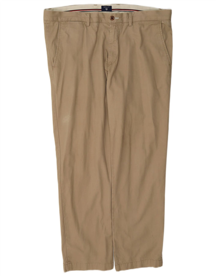Gant Herre Lige Regular Chino Bukser W40 L32 Beige Bomuld