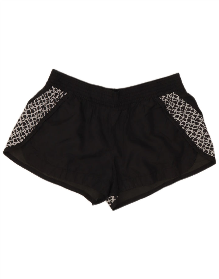 NIKE sportsshorts til kvinder UK 14 Stor sort geometrisk polyester