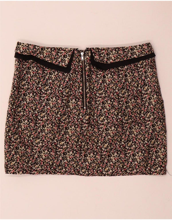 TOPSHOP Dame-mininederdel UK 10 Small W30 Flerfarvet blomsterbomuld