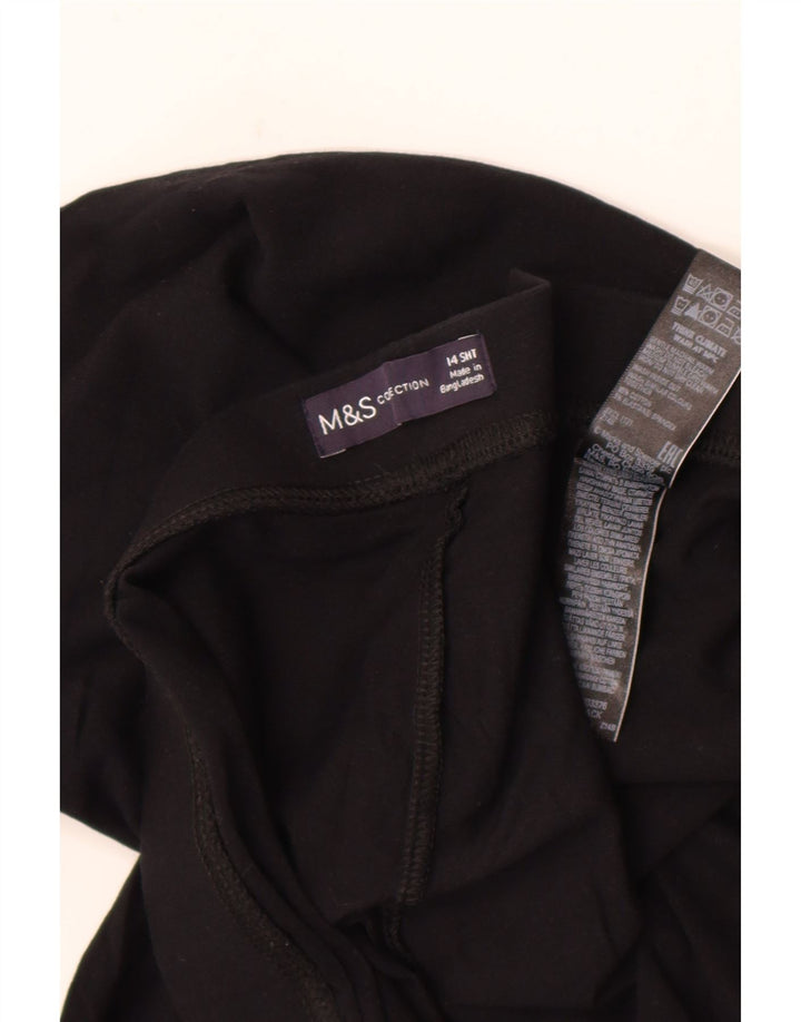 MARKS & SPENCER Leggings til kvinder UK 14 Stor sort bomuld