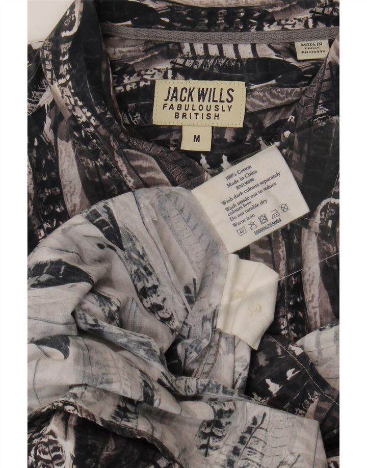 Jack Wills Herre abstrakt mønster skjorte medium grå bomuld