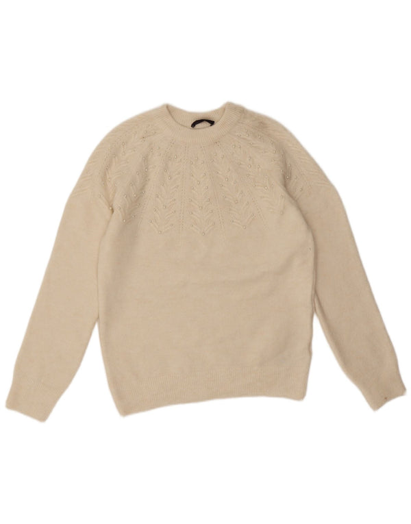 Marks & Spencer Dame sweater med rund hals DK 10 Small Off White