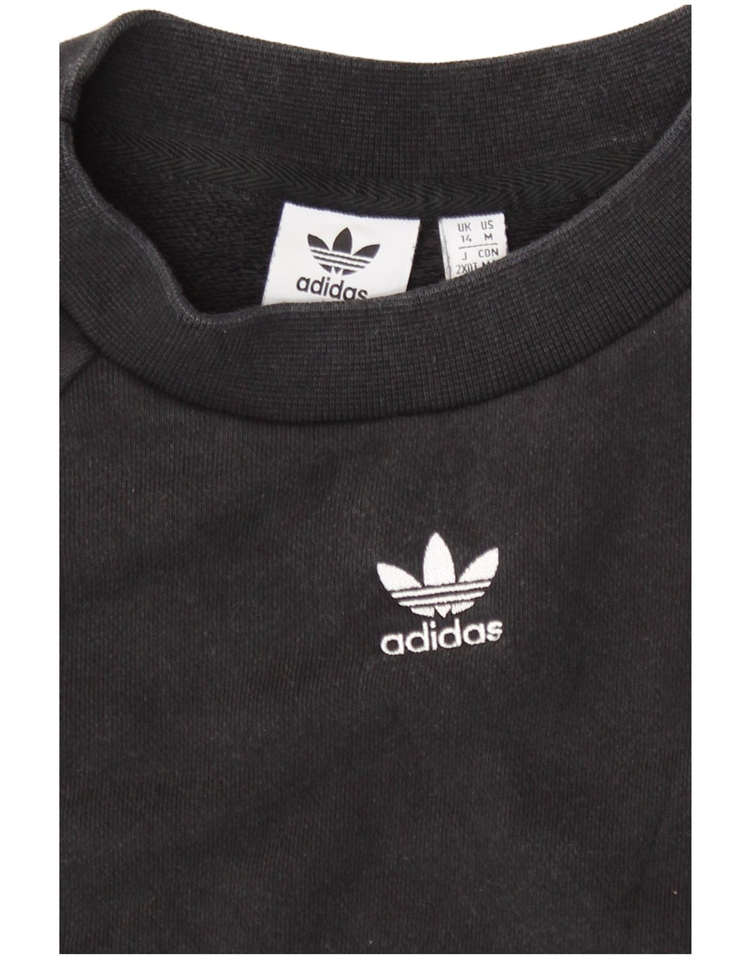 Adidas Dame Sweatshirt Jumper UK 14 Medium Sort Bomuld