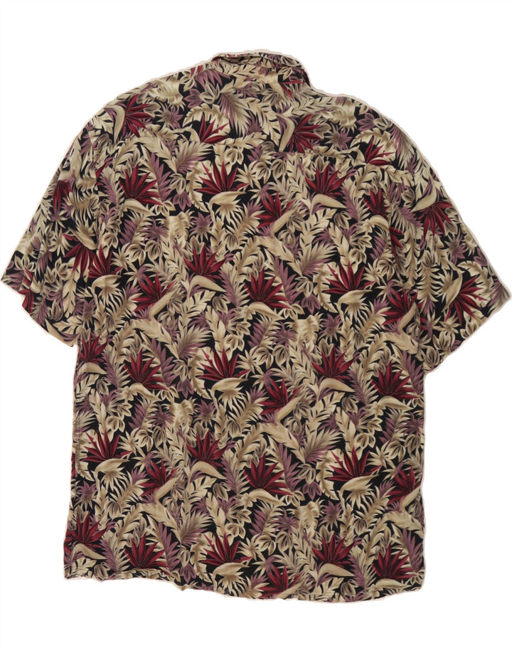 PIERRE CARDIN Mens Short Sleeve Shirt Large Multicoloured Floral Rayon Vintage Pierre Cardin and Second-Hand Pierre Cardin from Messina Hembry 