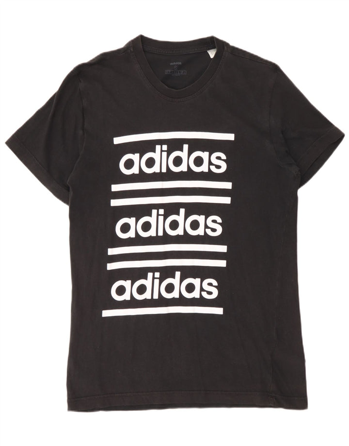 ADIDAS Mens Graphic T-Shirt Top Small Black Cotton