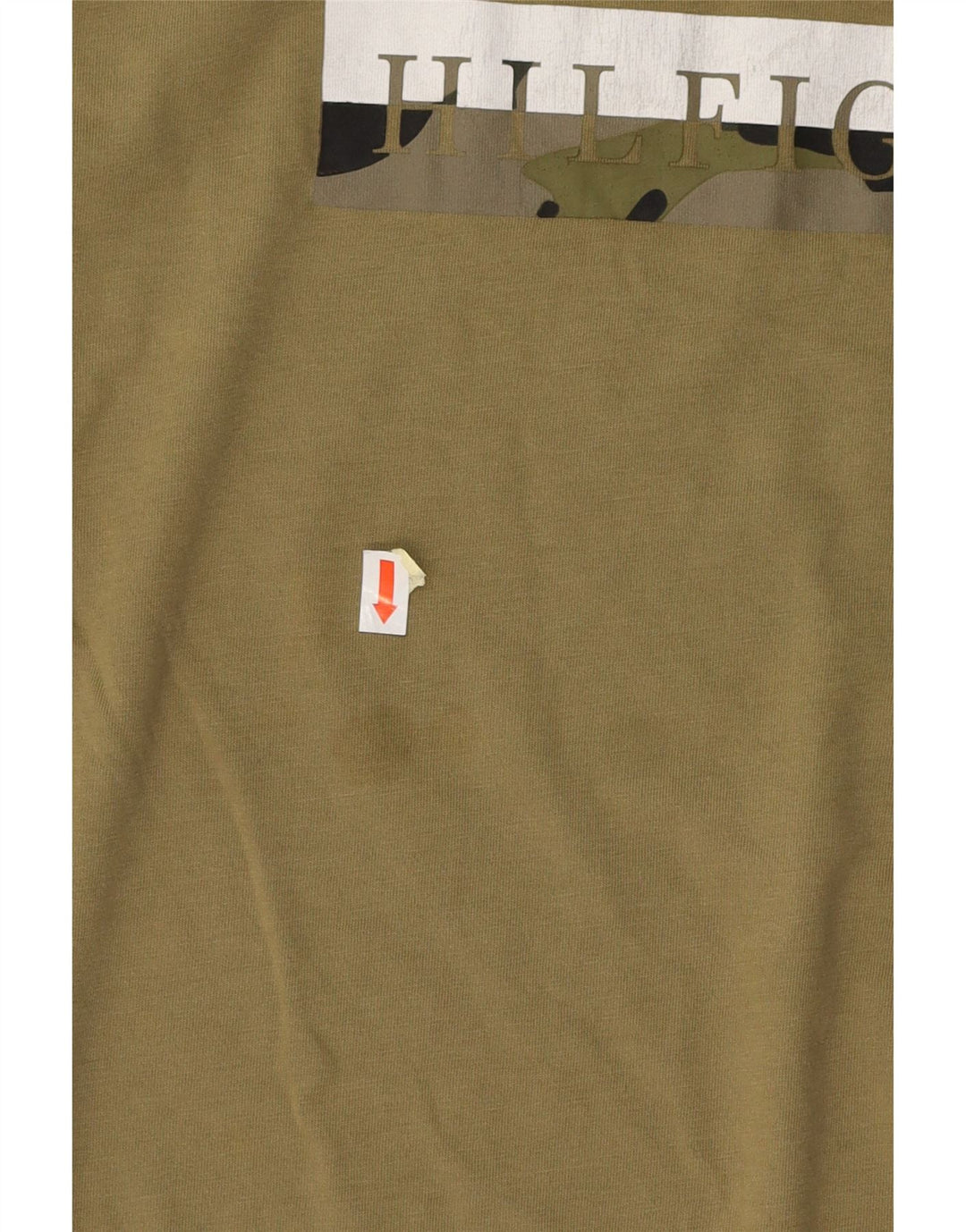 TOMMY HILFIGER Herre grafisk T-shirt Top Medium Khaki Bomuld