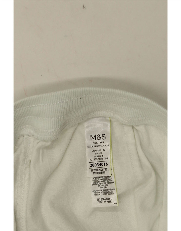 MARKS & SPENCER Chino-shorts til kvinder UK 10 Small W28 White Colourblock