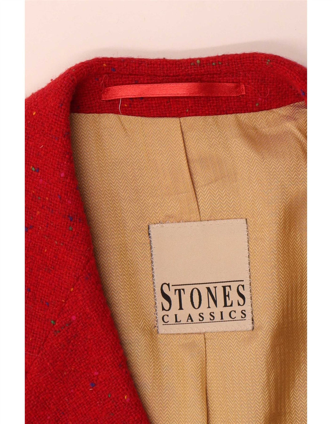 Vintage blazerjakke til mænd med 3 knapper UK 40 Large Red Flecked