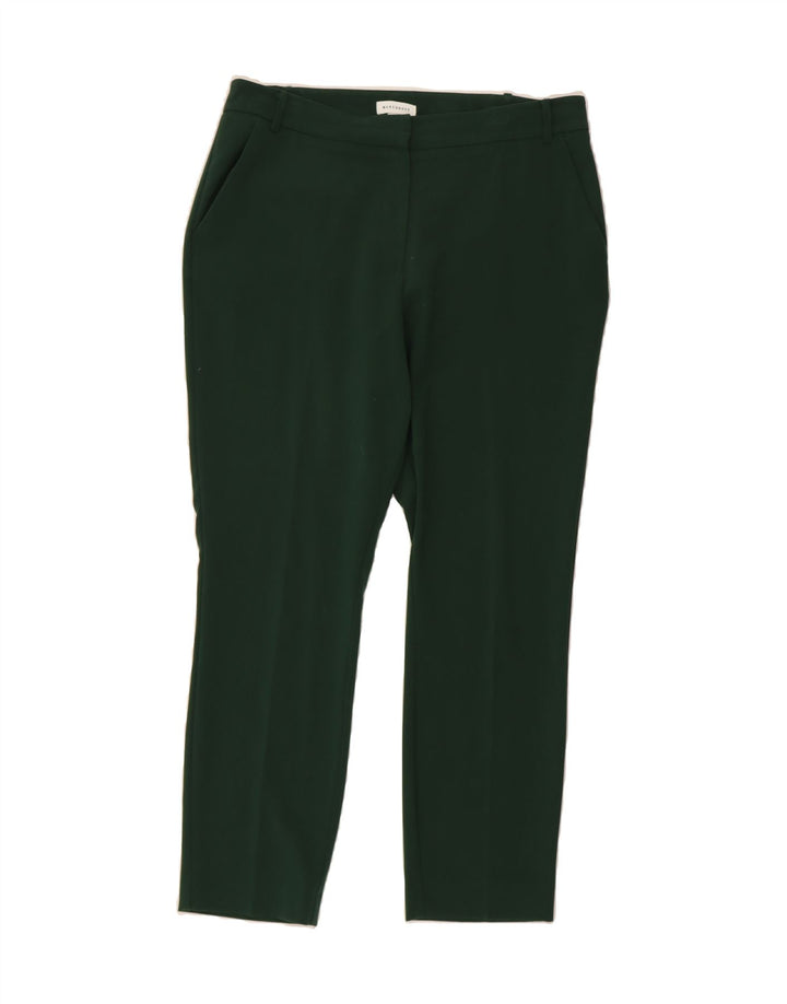 WAREHOUSE Womens Slim Chino Trousers UK 14 Medium W34 L27 Green Polyester Vintage Warehouse and Second-Hand Warehouse from Messina Hembry 