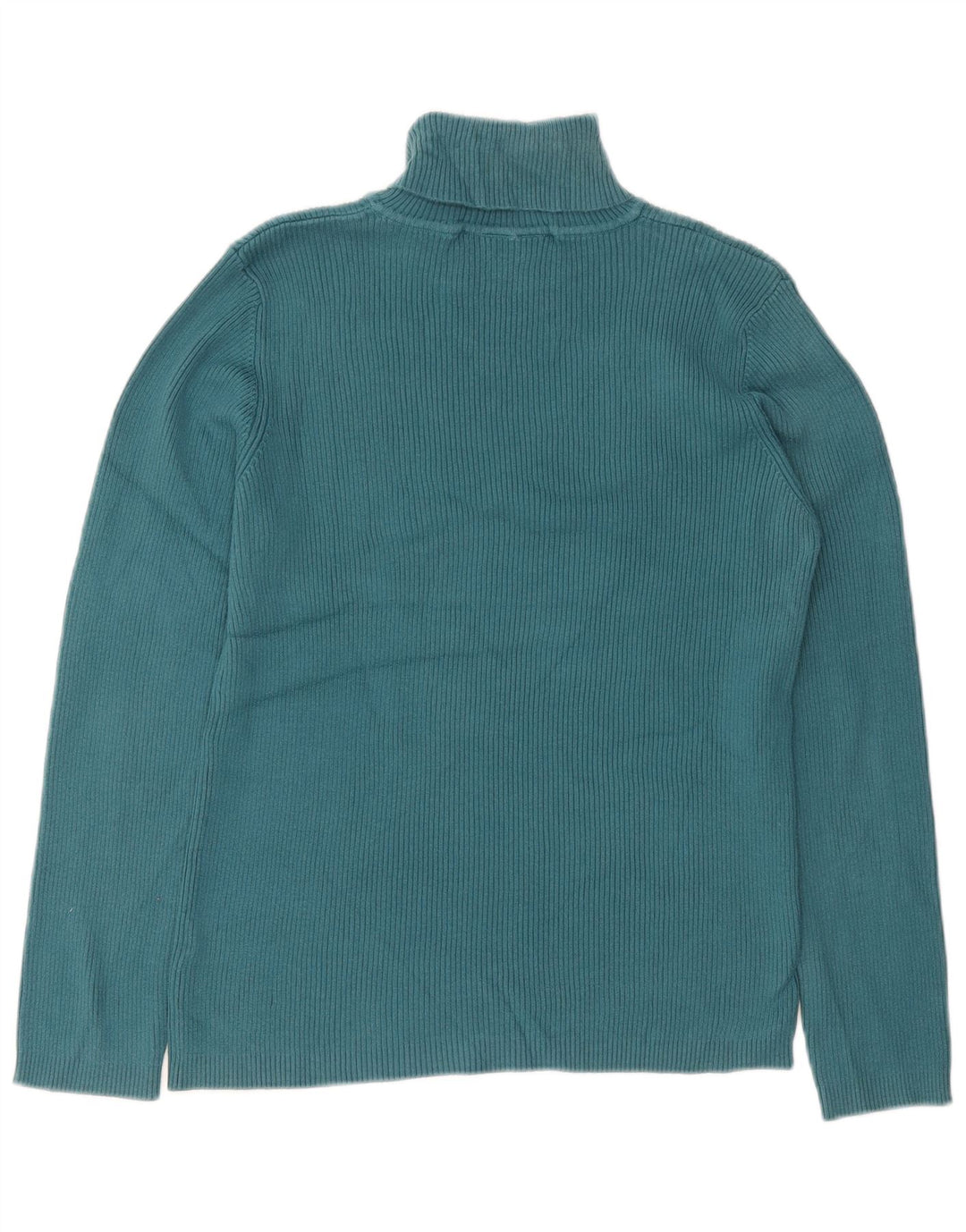 ORVIS Dame Rullehals Sweater UK 16 Stor Blå Bomuld