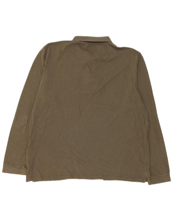 Lyle & Scott Langærmet herre poloskjorte 2XL Khaki Bomuld