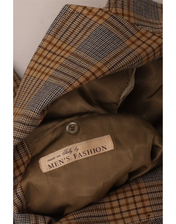 Vintage herre 2-knaps blazerjakke UK 36 Small Brown Houndstooth
