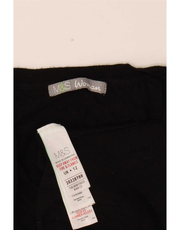 Marks & Spencer Womens Crop V-hals sweater UK 12 Medium Black