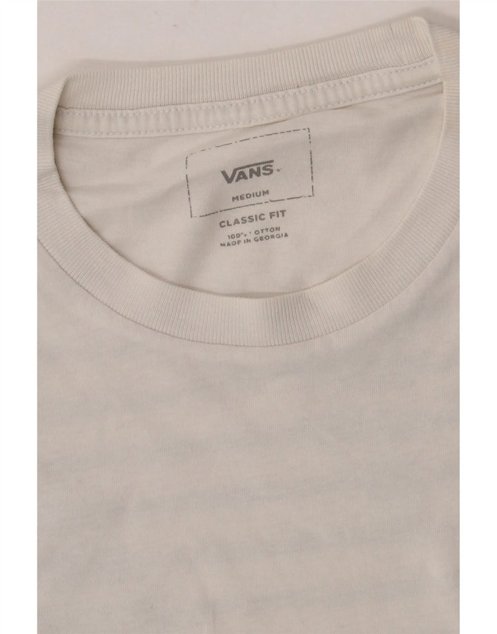 Vans Herre Classic Fit Grafisk T-Shirt Top Medium Hvid Bomuld