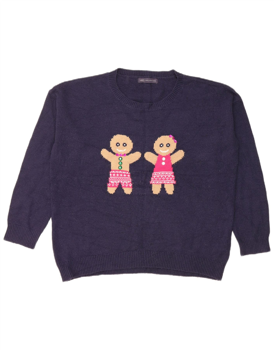 Marks & Spencer Dame sweater med rund hals DK 16 Stor marineblå