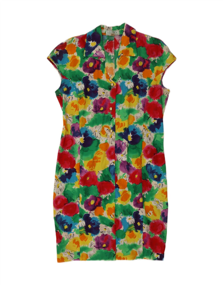 VINTAGE Womens Sheath Dress IT 46 Large Multicoloured Floral Cotton Vintage Vintage and Second-Hand Vintage from Messina Hembry 