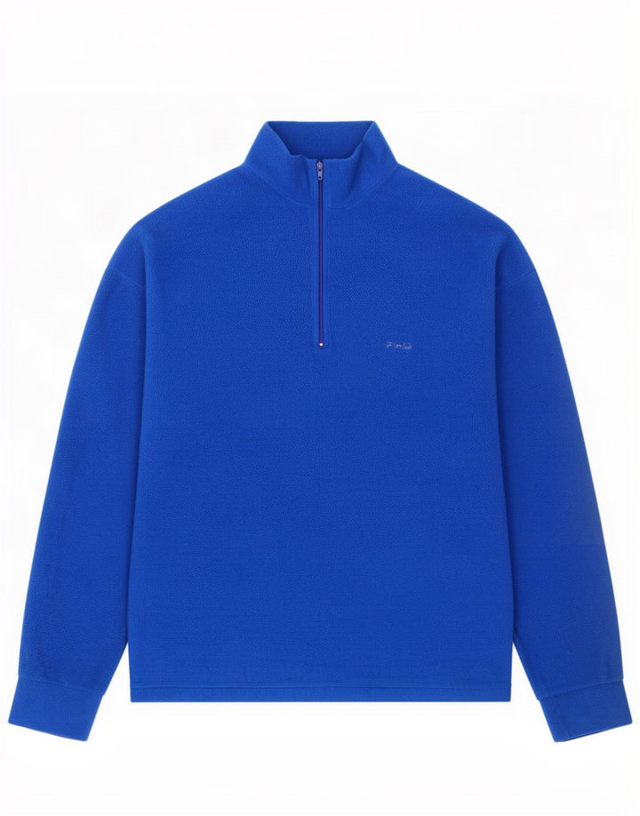 Fila Herre lynlåshals Fleece Jumper IT 52 Stor Blå Polyester