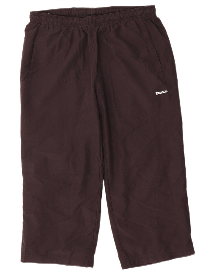 Reebok Dame Capri Træningsdragt Bukser UK 10 Small Black Polyester