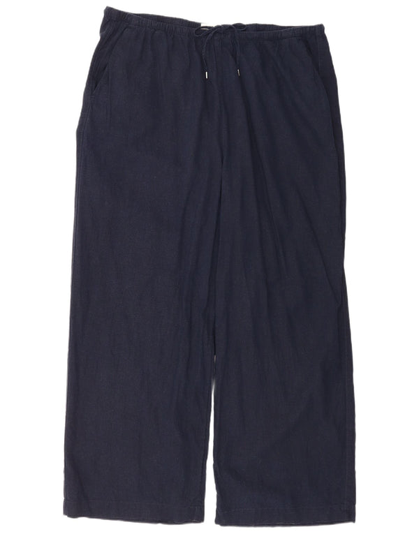 Marks & Spencer Chinobukser med brede ben til kvinder UK 22 3XL W44 L30 Marineblå